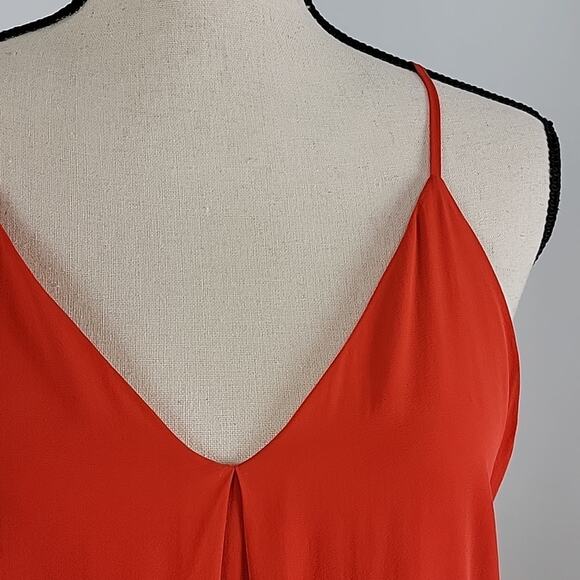 Alice + Olivia Fierra Red Orange Silk Racerback Mini Dress MINOR FLAWS Size S - Picture 13 of 15